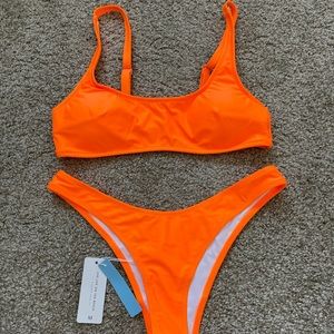 Cupshe Neon Orange Strappy Bikini (M)
